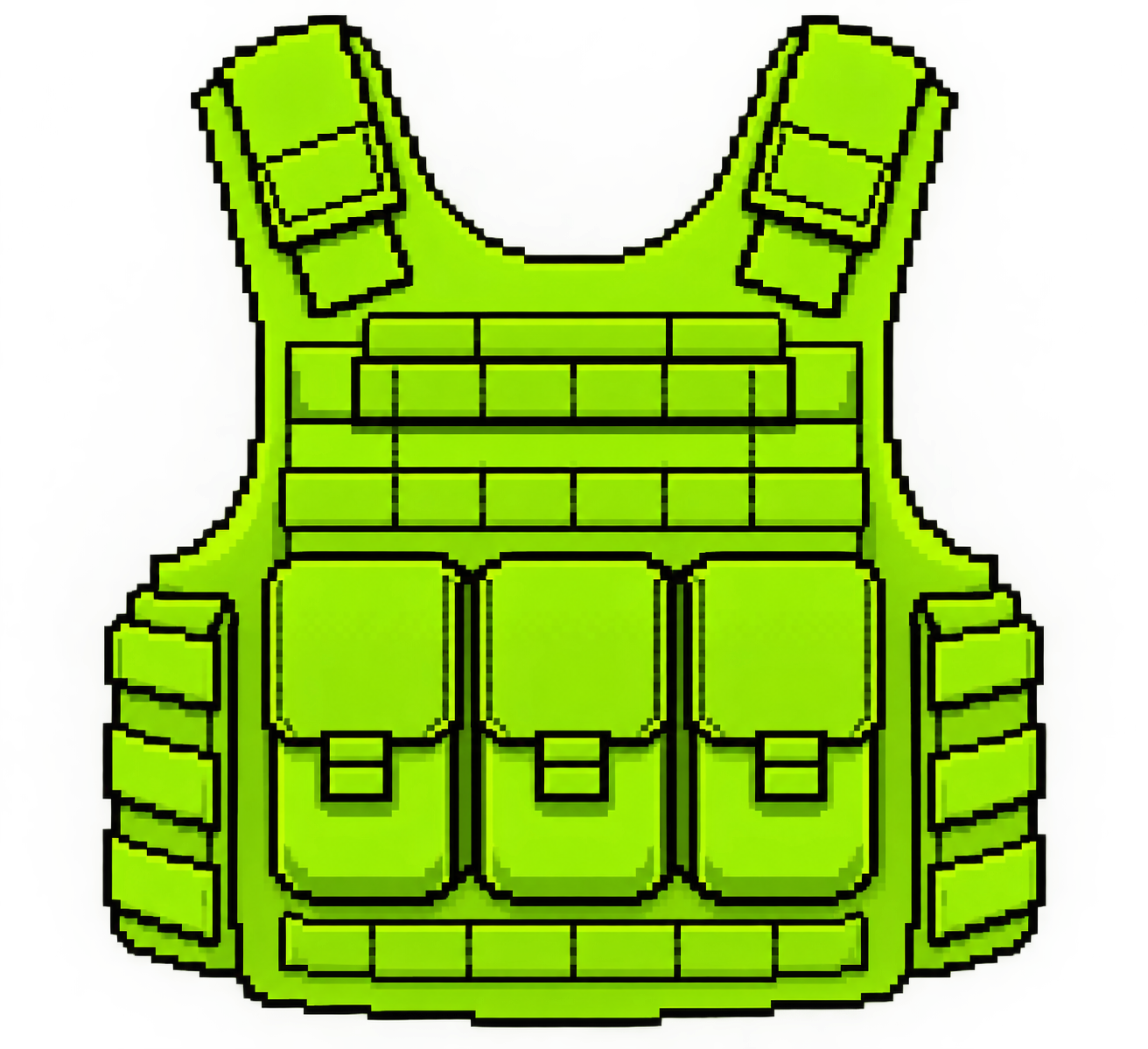 Gold pixel-art tactical vest representing the InVest memecoin